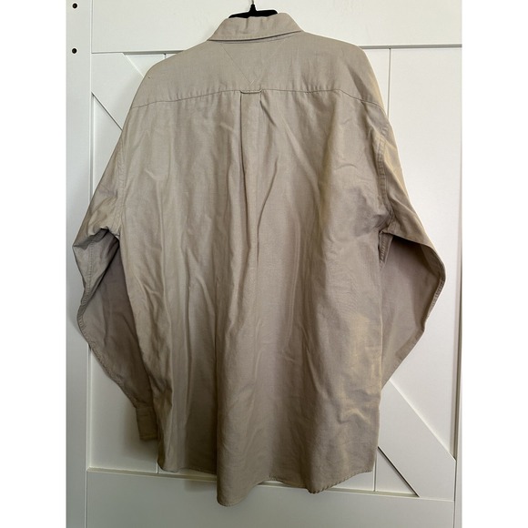 Classic Tommy Hilfiger Shirt Mens‎ 16 1-2 Khaki Crested Cotton - Picture 3 of 8